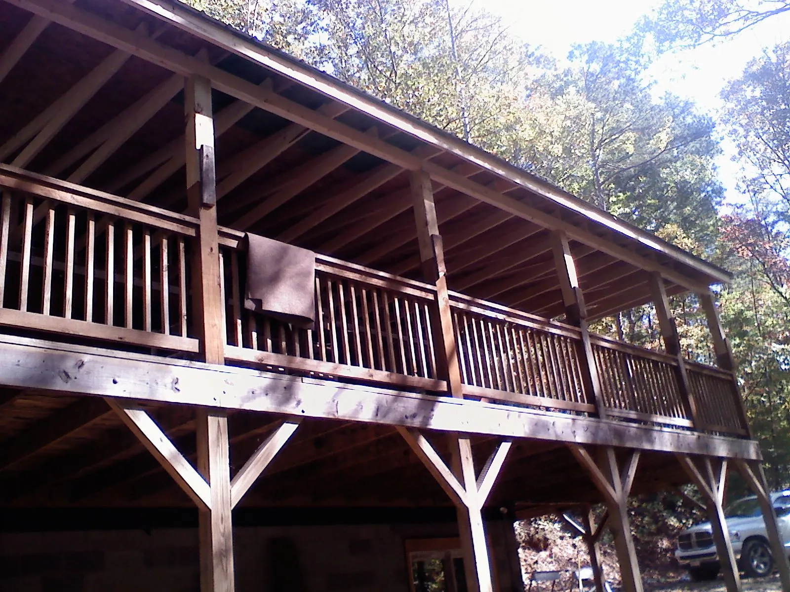Timber framing under a new elevated porch and deck — Roof Leak Repair in Pascagoula by Roofing Brothers